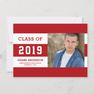 Varsity Lettering Striped Grad Photo Announcement