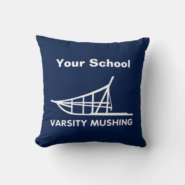 Varsity Mushing Throw Pillow (Front)