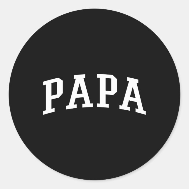 Varsity Papa Classic Round Sticker (Front)