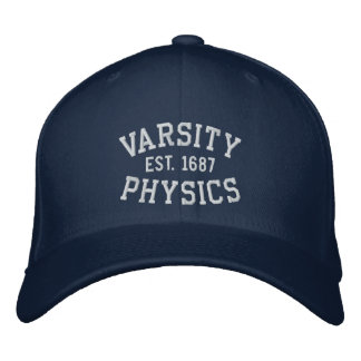 VARSITY, PHYSICS, EST. 1687 blue and white Embroidered Hat