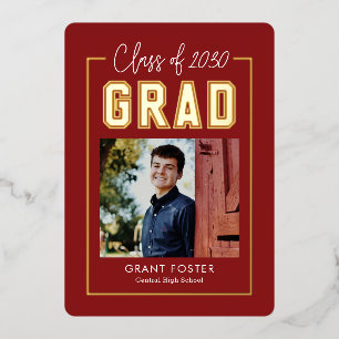 Varsity Pride Foil Graduation EDITABLE COLOR Foil 