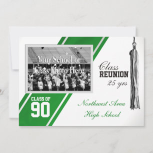 Varsity Stripe with Photo Class Reunion Invitation