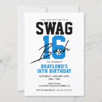 Varsity Style Blue Swag 16 Birthday