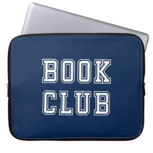 Varsity Style Book Club with Editable Colour Laptop Sleeve