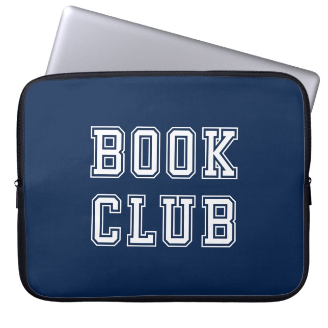 Varsity Style Book Club with Editable Colour Laptop Sleeve (Front)