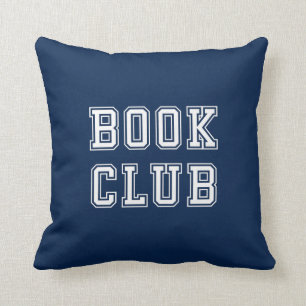 Varsity Style Book Club with Editable Colour Throw Pillow