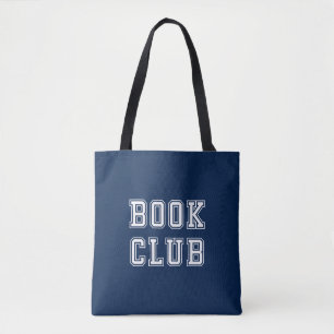 Varsity Style Book Club with Editable Colour Tote Bag