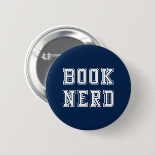 Varsity Style Book Nerd with Editable Color 2 Inch Round Button