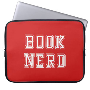 Varsity Style Book Nerd with Editable Color Laptop Sleeve