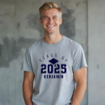 Varsity Style Graduate Class of 2022 Custom Name Tri-Blend Shirt<br><div class="desc">Fun varsity-style grad t-shirt featuring the graduation year in large numbers with the "class of" displayed in an arch design above. A grad cap and tassel are placed in the center and personalized with the grad's name. Makes a great personalized keepsake gift for the grad.</div>