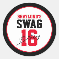 Varsity Style Red Swag 16 Birthday