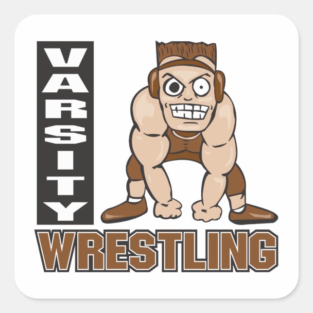varsity wrestling square sticker (Front)