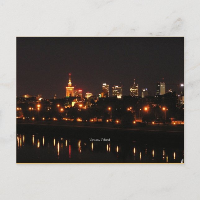 Varsovie la carte postale de nuit (Devant)