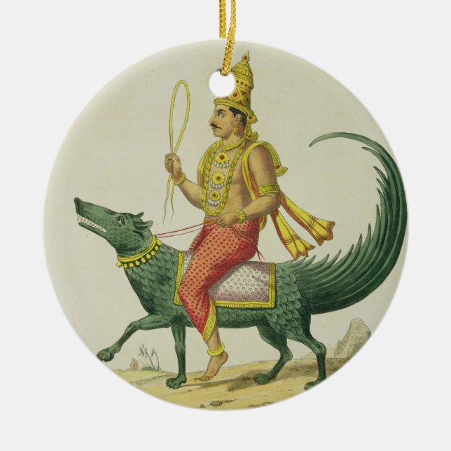 Varuna, God of the Oceans, engraved by Charles Eti Ceramic Ornament (Front)