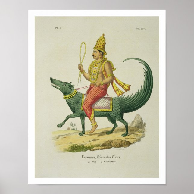 Varuna, God of the Oceans, engraved by Charles Eti Poster (Front)