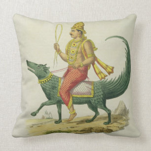Varuna, God of the Oceans, engraved by Charles Eti Throw Pillow