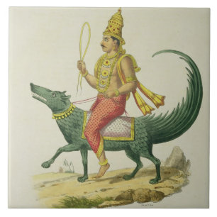 Varuna, God of the Oceans, engraved by Charles Eti Tile
