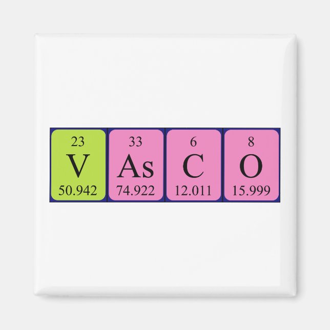 Vasco periodic table name magnet (Front)