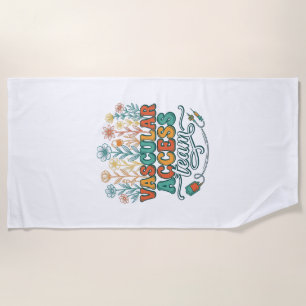 Vascular Access Team Floral Medical Shirt Design_1 Beach Towel