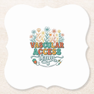 Vascular Access Team Floral Medical Shirt Design_1 Paper Coaster