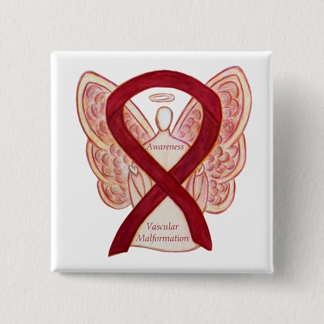 Vascular Malformation Awareness Ribbon Angel Pin (Front)