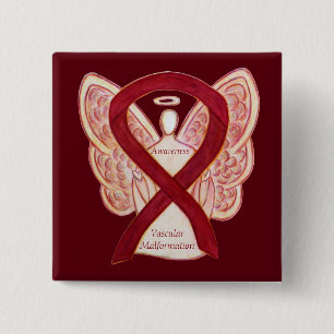 Vascular Malformation Awareness Ribbon Angel Pin