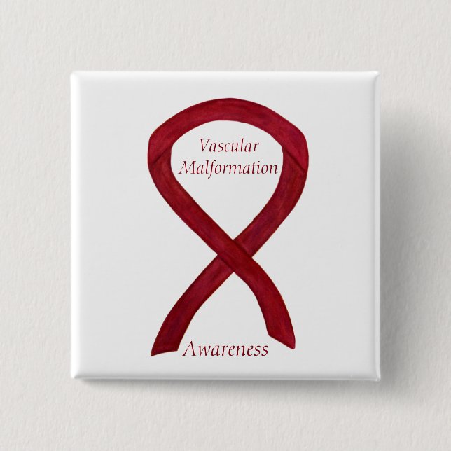 Vascular Malformation Awareness Ribbon Custom Pin (Front)