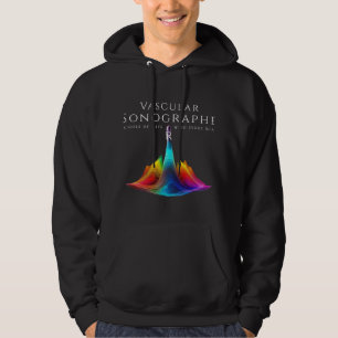 Vascular Sonographer-Colourful Ultrasound Waves Hoodie