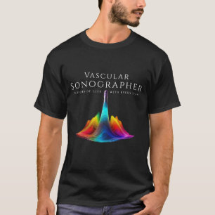 Vascular Sonographer-Colourful Ultrasound Waves T-Shirt