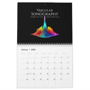 Vascular Sonography-Colourful Ultrasound Waves Calendar