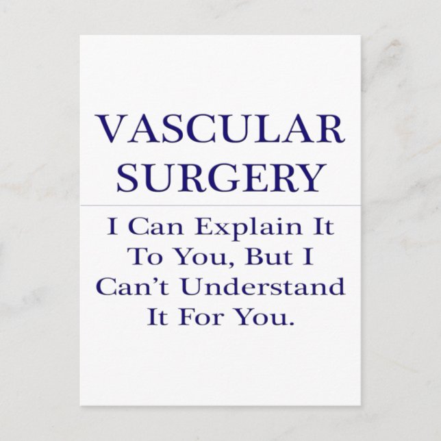 Vascular Surgery .. Explain Not Understand Postcard (Front)