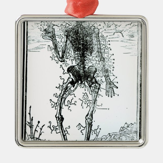 Vascular System of the Body Metal Ornament (Front)