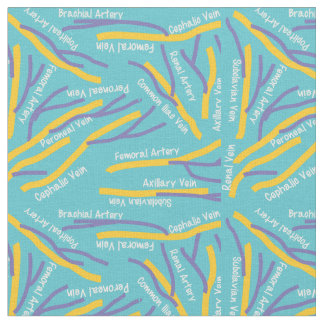 Vascular Veins and Arteries Turquoise Fabric