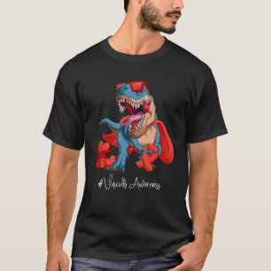 Vasculitis Awareness Month Red Ribbon Trex T-Shirt