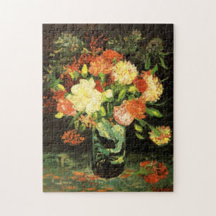 Vase à Van Gogh avec le puzzle d'oeillets