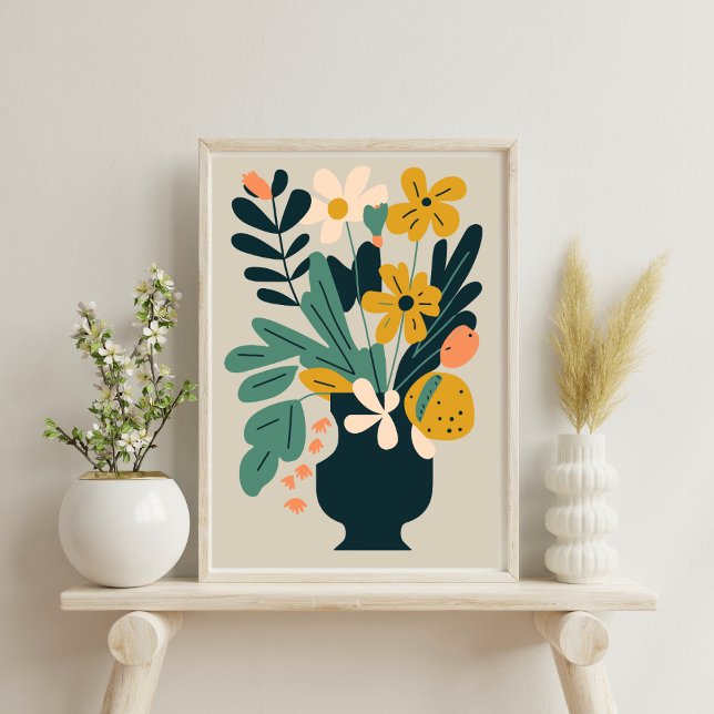Vase Abstract Modern Botanical Flower Poster (Creator Uploaded)