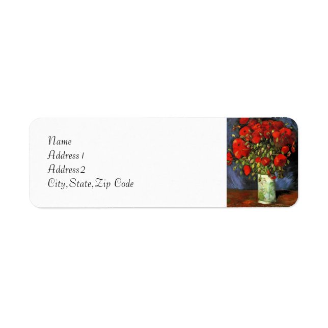 Vase avec des pavots rouges par Van Gogh (Devant)