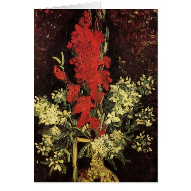 Vase avec Gladioli, oeillets de Vincent van Gogh (Devant)