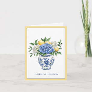 Vase Chinoiserie Bleu et Blanc avec hydrangées