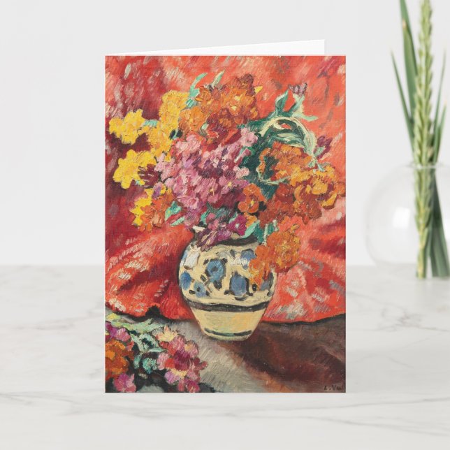 Vase de Fleurs à la Draperie Rouge | Louis Valtat Card (Front)