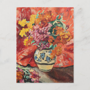 Vase de Fleurs à la Draperie Rouge   Louis Valtat Postcard