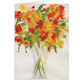 Vase de fleurs orange jaune