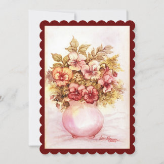 Vase de Pansies Carte de vacances plat
