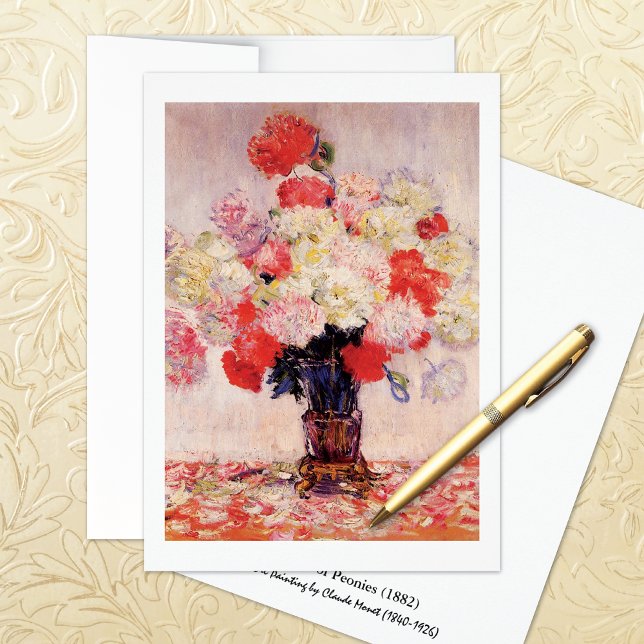 Vase de Peonies Claude Monet Carte de note (Créateur téléchargé)