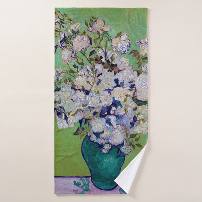 Vase de Roses, Vincent van Gogh (Serviette de bain)