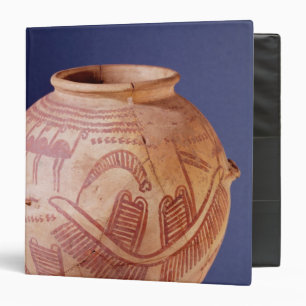 Vase depicting two shrines on a barge binder