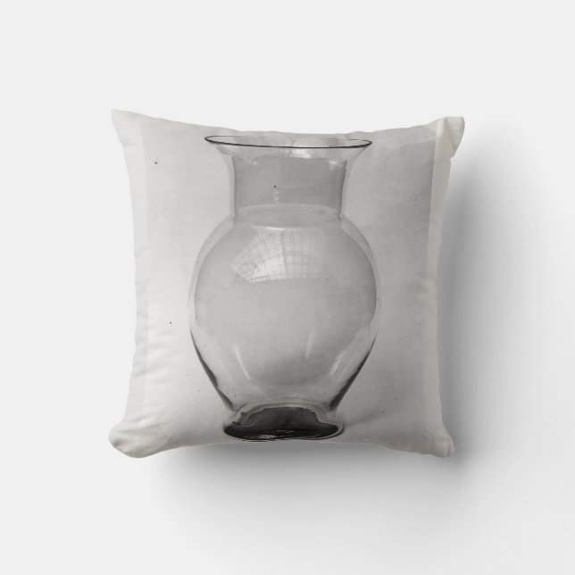 Vase en verre coussin de lancer gris (Recto)