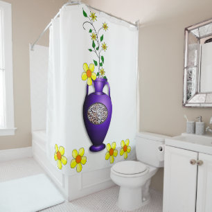 Vase floral shower curtain
