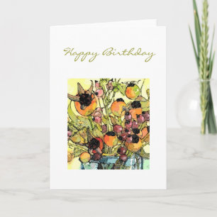 Vase & flowers card