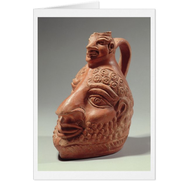 Vase in shape of double head, c.400 AD (pottery) (Front)